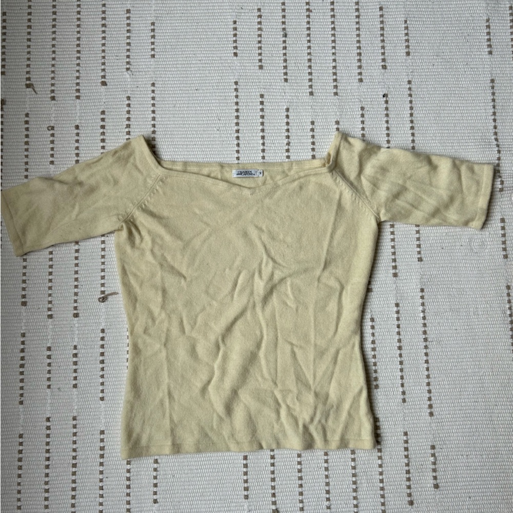 Designer vintage Chaiken and Capone pale yellow sweater top